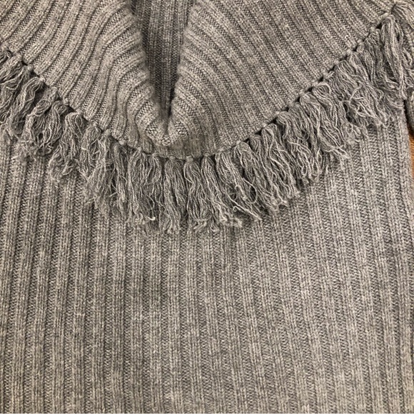 Intermix grey rib sweater with multi style neck. Size small. - Picture 5 of 10